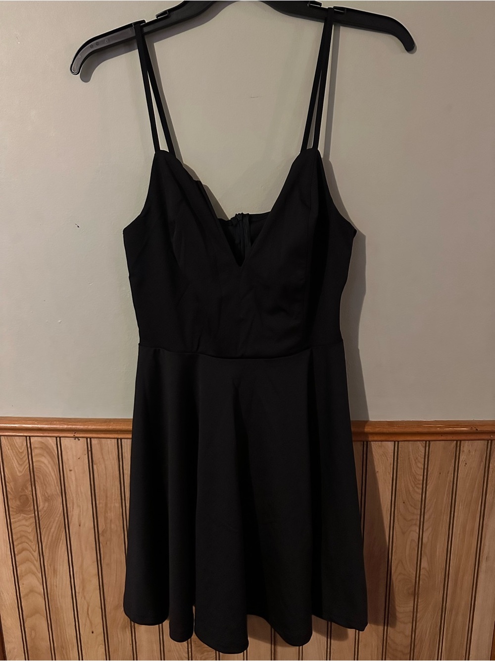 Source Unknown Black Double Spaghetti-Strap Mini Dress